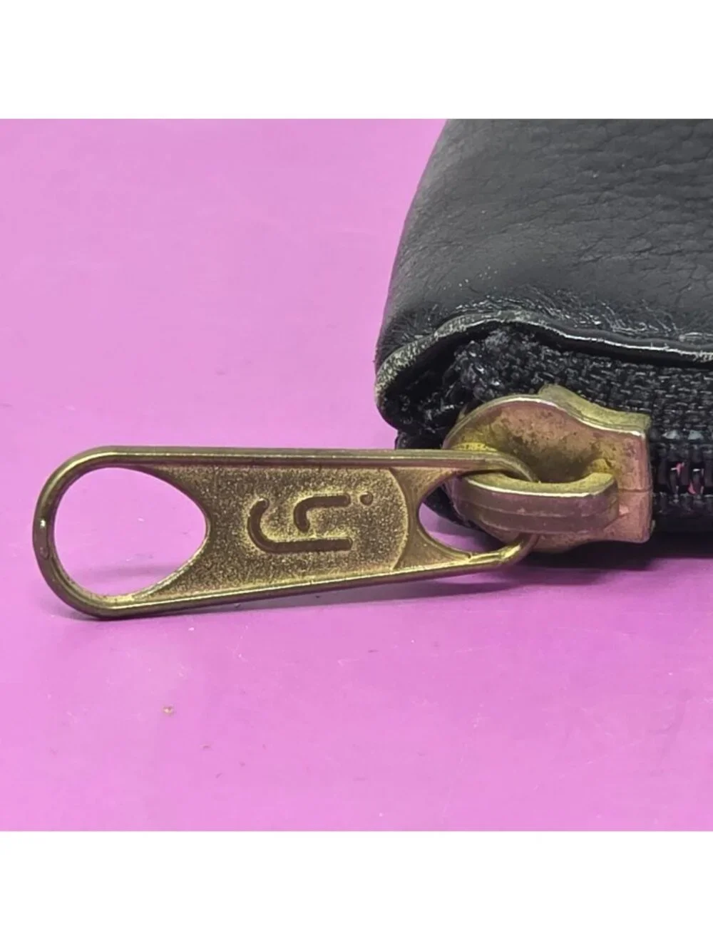 Vintage Hobo International Black Leather Zippered‎ Pouch Made In Colombia